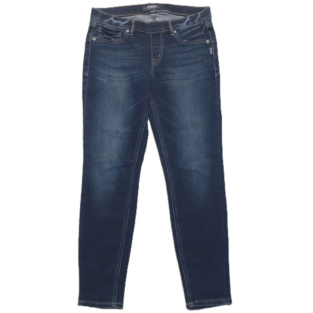 Silver Jeans Slip On Ankle Legging Jeans Womens W28/L27 Stretch Blue